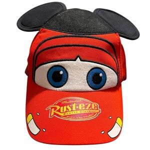 Disney Parks Walt Disney World Yth Hat Cars Mickey Mouse Ears Lightning McQueen